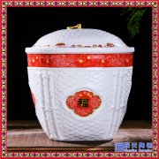 陶瓷米坛 带盖米缸 手工粗陶大号储物罐防潮带盖装米桶30斤