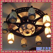 现代新中式陶瓷台灯卧室床头灯美式古典客厅灯具实木门厅走廊灯