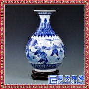 中式家居客厅工艺品 青花瓷插花花瓶中式家居客厅办公室装饰品