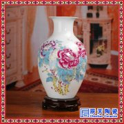 景德镇陶瓷器 大师手绘粉彩瓷花瓶 现代时尚装饰摆件客厅摆设礼